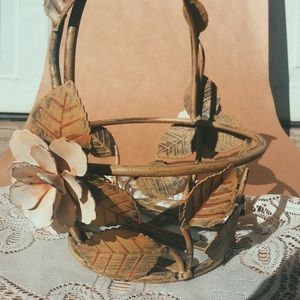 Vintage Art Nouveau Style Basket Metal 🧺
